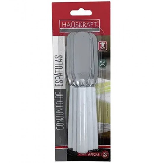 Jogo 6 Espatulas 14cm Para Pate Branca